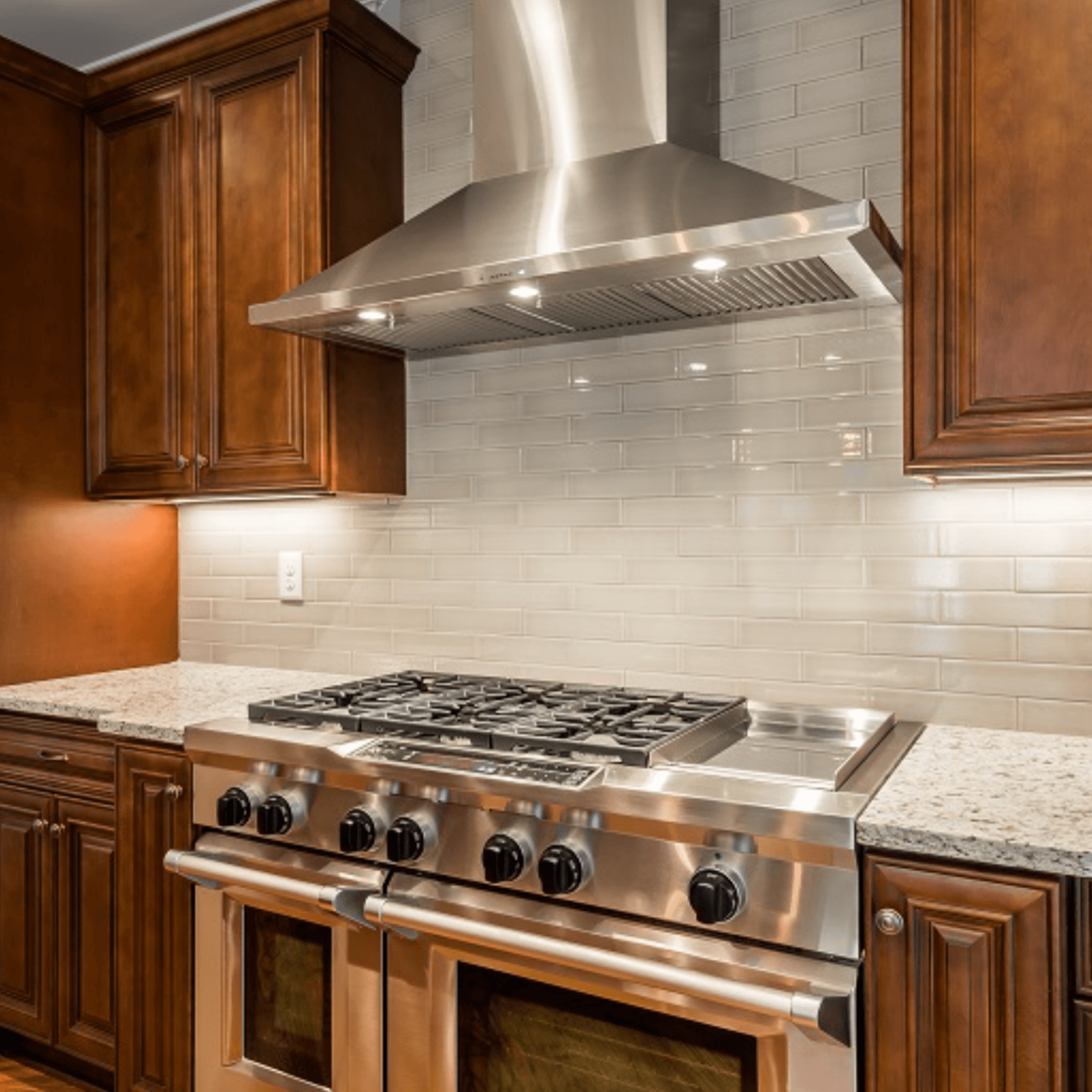 Traditional style with warm wood tones