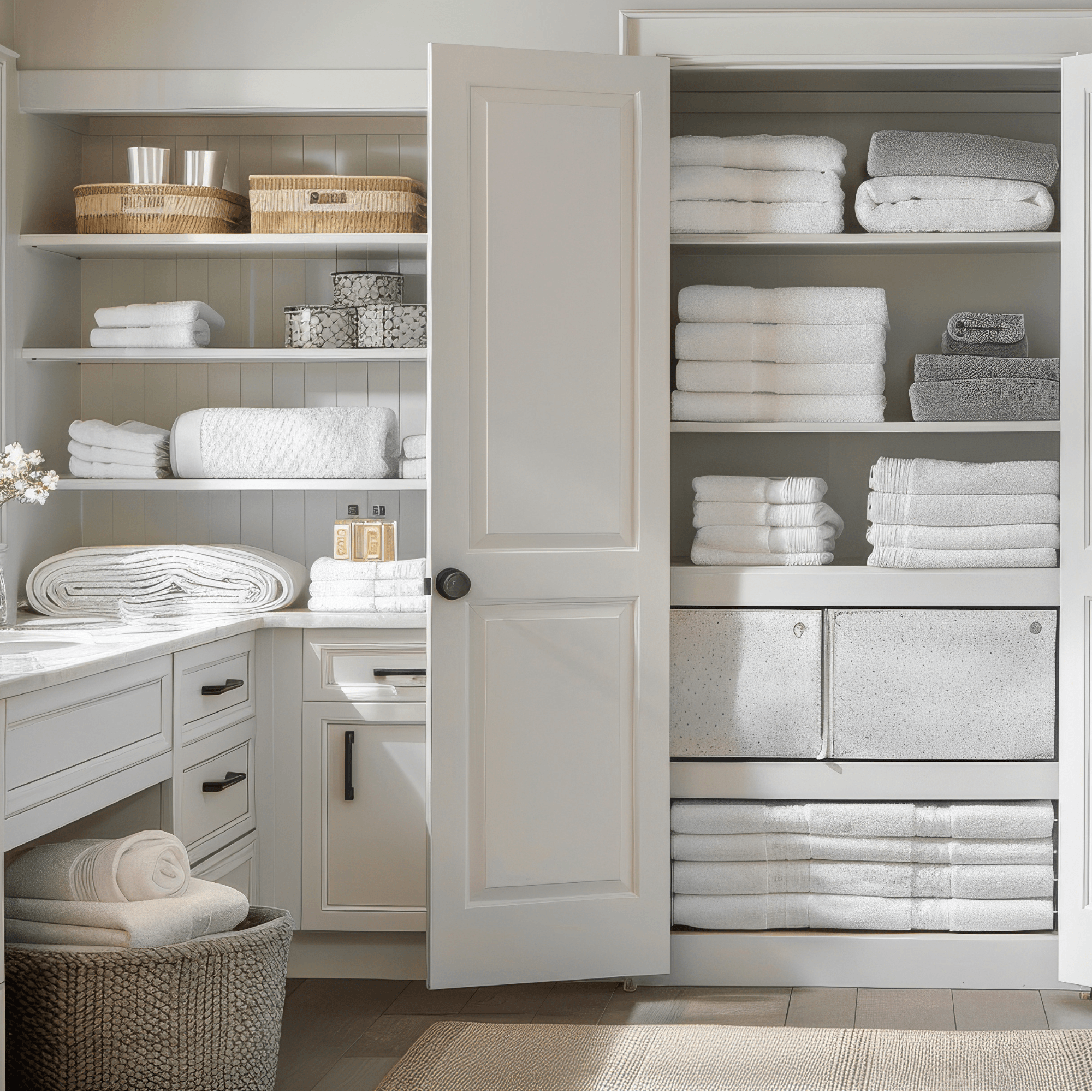 Expansive storage in a modern crisp white