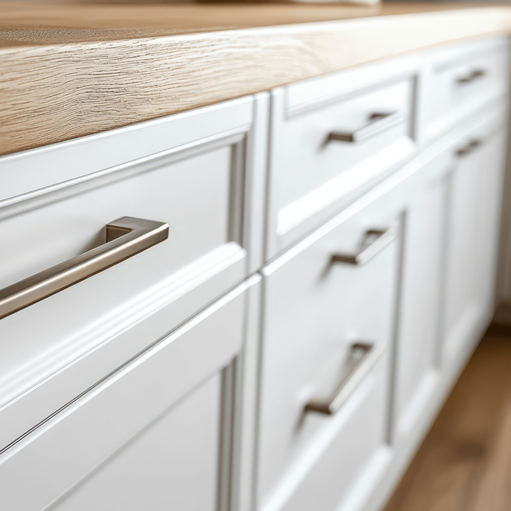 White with wood top and nichol finishes